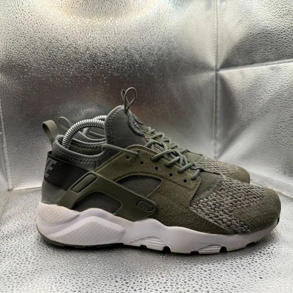 Size 7Y Nike Air Huarache Run Ultra SE (GS) Green Boys Athletic Shoes 942121-005